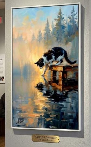 ArteDiAlina.com painting: “Gatto del Tramonto”